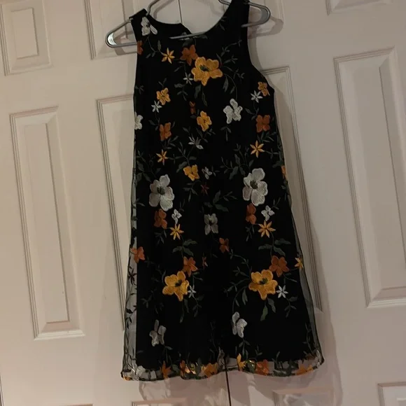 ECI New York Embroidered Floral Mesh Overlay Swing sleeveless party Dress - Picture 4 of 13